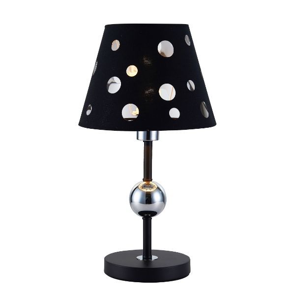 czarno-srebrna lampa stołowa designerska