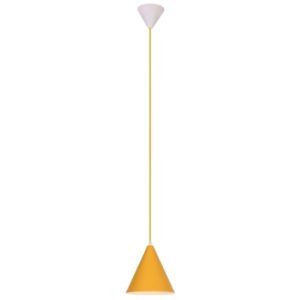 Lampa wisząca Voss - żółty, stożkowy klosz