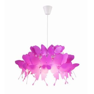 Różowa lampa wisząca dla dziewczynki Farfalla - nowoczesna