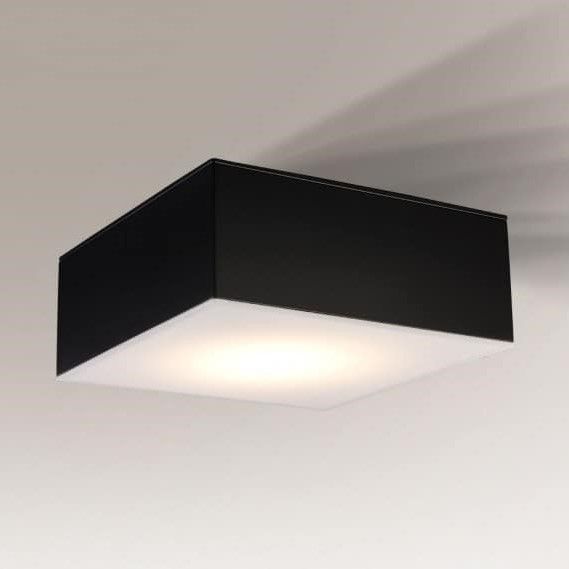 Kwadratowy czarny plafon Zama - mały, LED