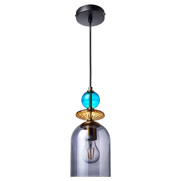 Kolorowa lampa wisząca Tropea ze szkła - szara, niebieska, bursztynowa