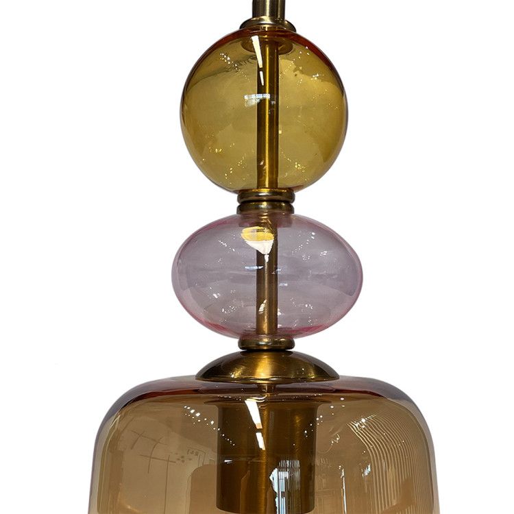 Szklana lampa w stylu włoskim Tropea - bursztynowa