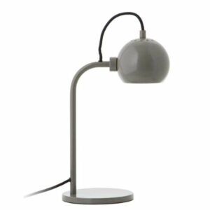 Szara lampa biurkowa Ball Single - ciepły odcień