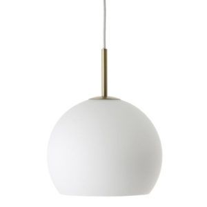 Biała lampa wisząca Ball M - szklana kula