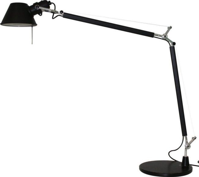 Lampa biurkowa Tolomeo - czarna, regulacja klosza