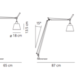 Lampa podłogowa Tolomeo Basculante Lettura - pergaminowy abażur - 1