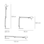 Lampa biurkowa Tolomeo - srebrna, regulowana - 1