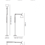 Nowoczesna lampa podłogowa Tolomeo Mega Terra, beż, abażur Ø32 - 1