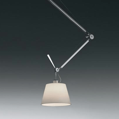 metalowa lampa wisząca z abażurem