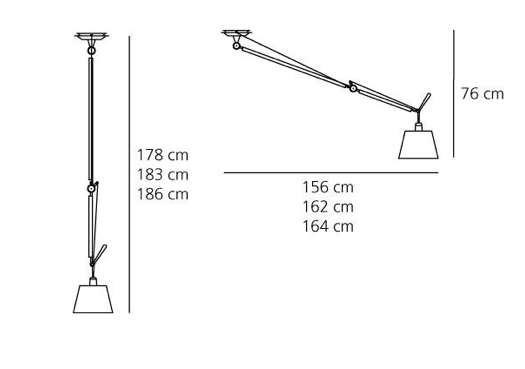 Lampa wisząca Tolomeo Sospensione Decentrata - abażur Ø32 - 1