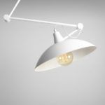 biała geometryczna lampa z otwartym kloszem