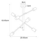 Czarna sufitowa lampa Camara - regulowane ramiona - 1