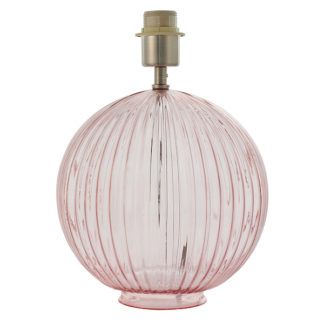 Elegancka szklana lampa stołowa Jemma - przeźroczysta różowa