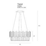 Efektowna lampa wisząca Trend - złota, kryształki - 1