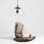 Szklana czarna lampa wisząca Globe - bezbarwna kula