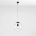 Szklana czarna lampa wisząca Globe - nowoczesna
