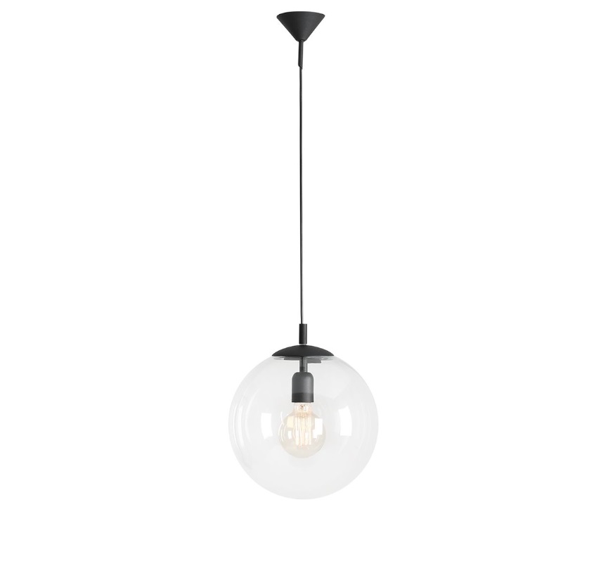 Szklana lampa wisząca Globe - czarna