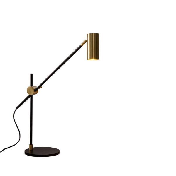 Stylowa lampa stołowa Octa - czarno-złota - regulacja