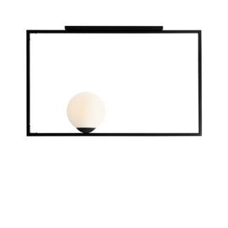 Geometryczna lampa sufitowa Frame Wide - szklany klosz