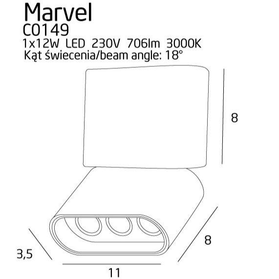 Czarna lampa sufitowa Marvel - LED, złoty środek - 1