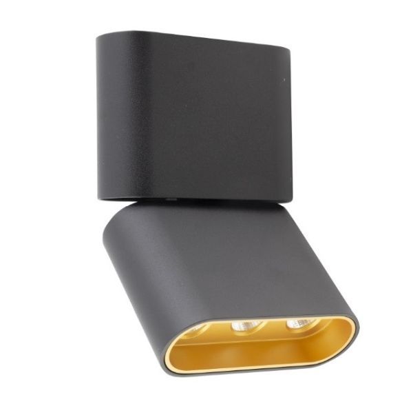 Czarna lampa sufitowa Marvel - LED, złoty środek