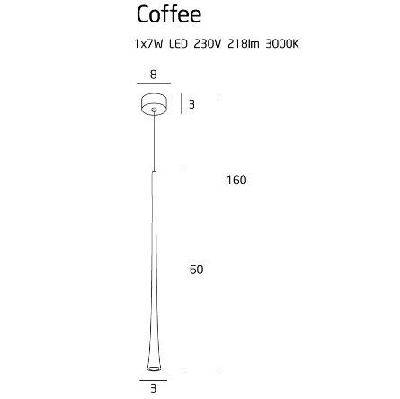 Długa lampa wisząca Coffee - czarna, LED - 1