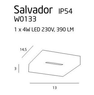 Nowoczesny kinkiet Salvador - LED, IP54 - 1