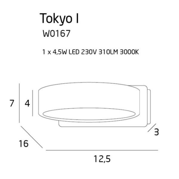Biały kinkiet Tokyo - LED, okrągły - 1
