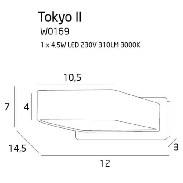 Biały kinkiet Tokyo - nowoczesny, LED - 1