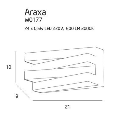 Czarny kinkiet Araxa - nowoczesny, LED - 1