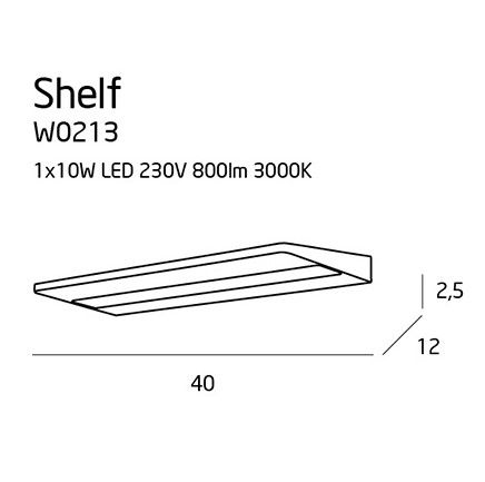 Nowoczesny kinkiet Shelf - biały, LED - 1