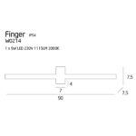 Biały kinkiet Finger - LED, IP54 - 1