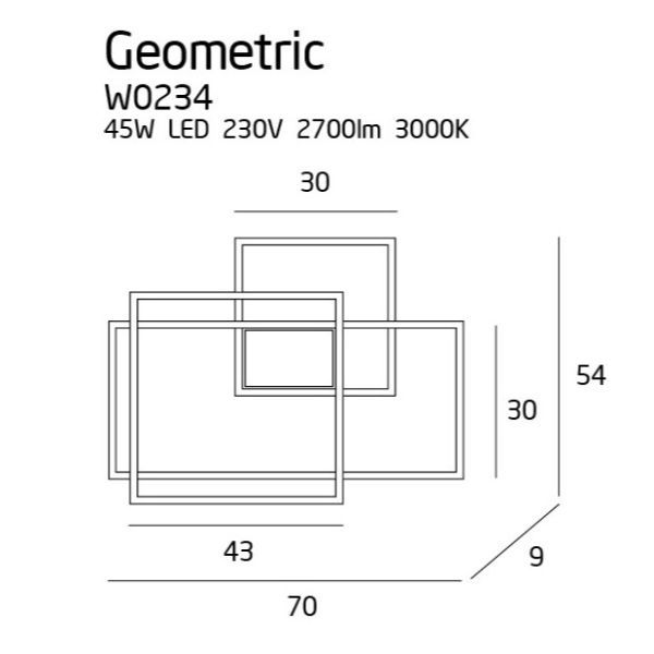 Nowoczesny kinkiet Geometric - LED, ściemnialny - 1