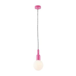 Lampa wisząca Ball - szklany klosz, różowa