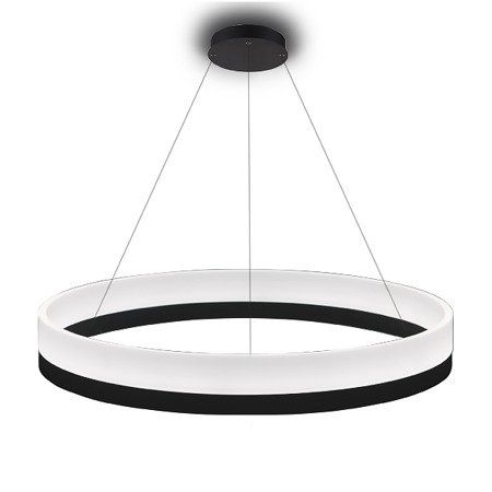 ledowy okrąg czarna lampa wisząca