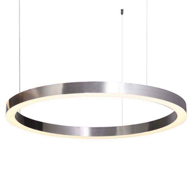 Lampa wisząca Circle - żyrandol LED, srebrna, 80cm