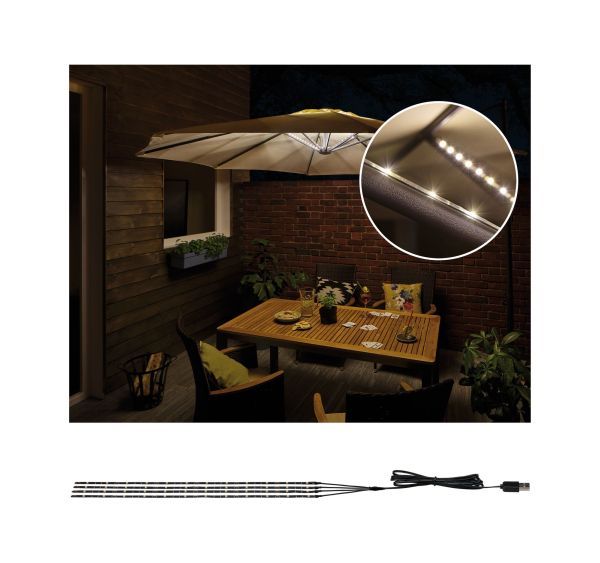 Strip Parasol-Light - oświetlenie parasola ogrodowego, 4 szt. 4x40cm