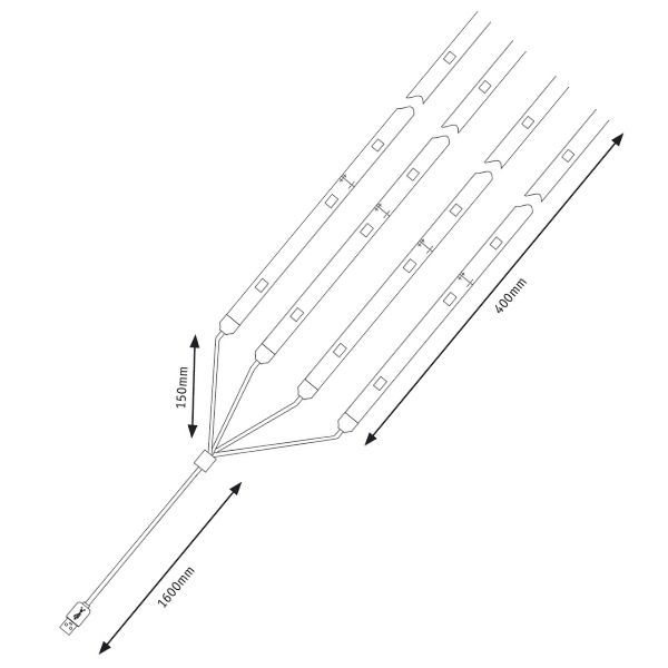 Strip Parasol-Light - oświetlenie parasola ogrodowego, 4 szt. 4x40cm - 1