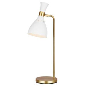 Metalowa lampa biurkowa Joan - biało-złota