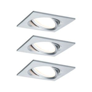 Zestaw oczek sufitowych Nova Plus - srebrne, LED, 3 szt