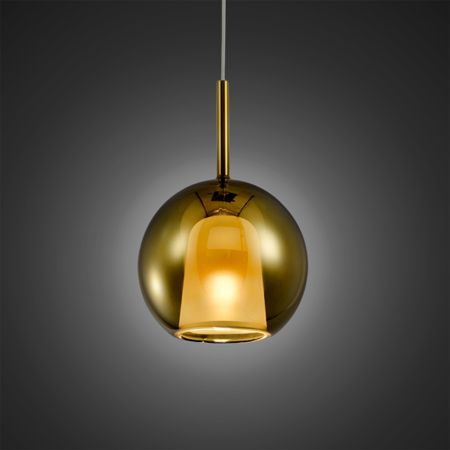 lampa wisząca szklana kula złota
