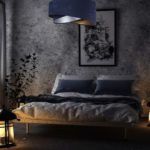 welurowa lampa w sypialni aranżacja