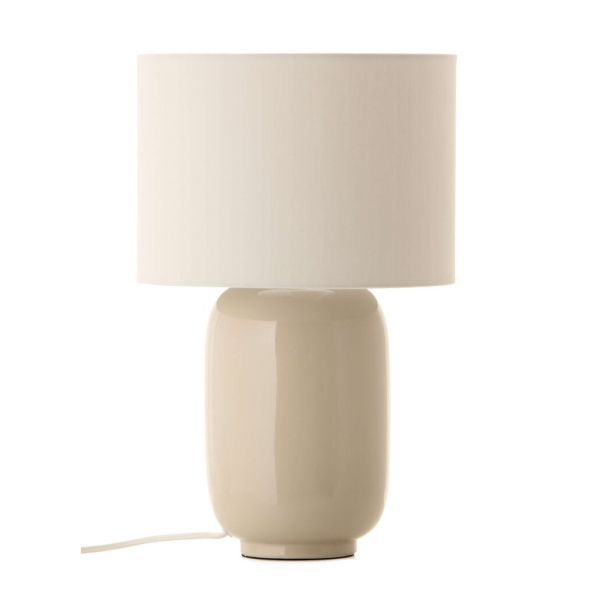 kremowa lampa stołowa ceramiczna