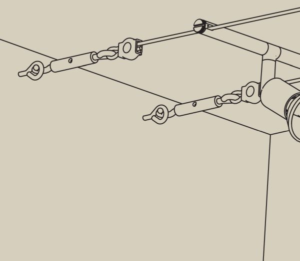 System linkowy - zestaw napinający do linek nieizol. chrom 12V - 1