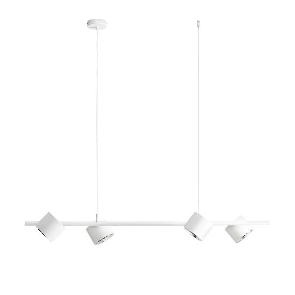 Lampa wisząca nad stół 4-punktowa Bot - biała, nowoczesna