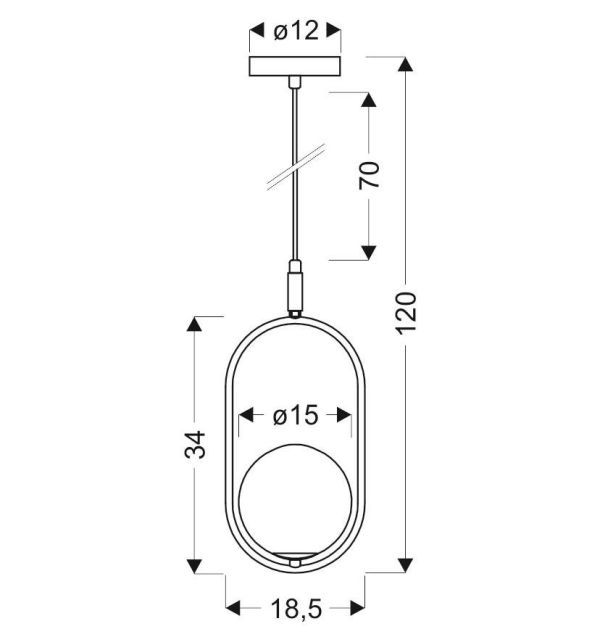 Nowoczesna lampa wisząca Cordel - szklany klosz, kula - 1