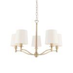 Elegancki żyrandol do salonu Ortona - Endon Lighting - biały, złoty