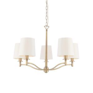 Elegancki żyrandol do salonu Ortona - Endon Lighting - biały, złoty