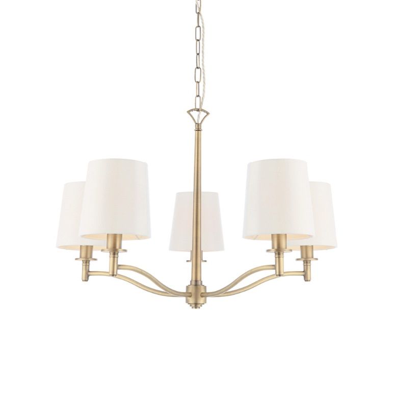 Elegancki żyrandol do salonu Ortona - Endon Lighting - biały, złoty