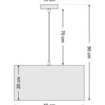 Lampa wisząca Antares - zamszowy abażur - 1